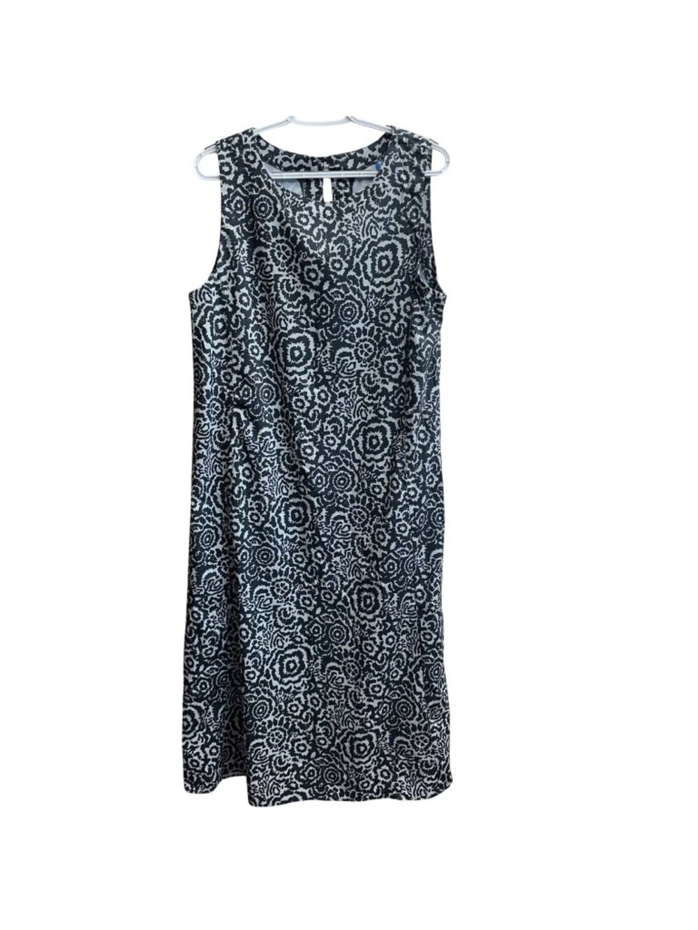 RipSkirt Womens Sun Dress Long Maxi Size M Dark Gray Floral Pockets Travel Swim